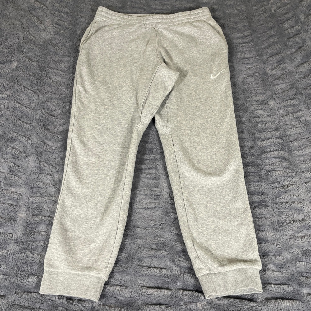 Nike‎ Club Fleece Joggers Mens Large Grey Heather Tapered Sweatpants 716830-063